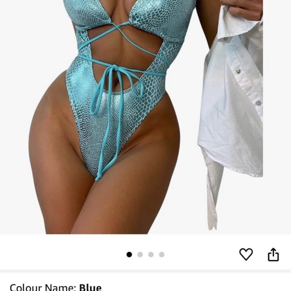 Blue Snakeskin One Piece Swimsuit
